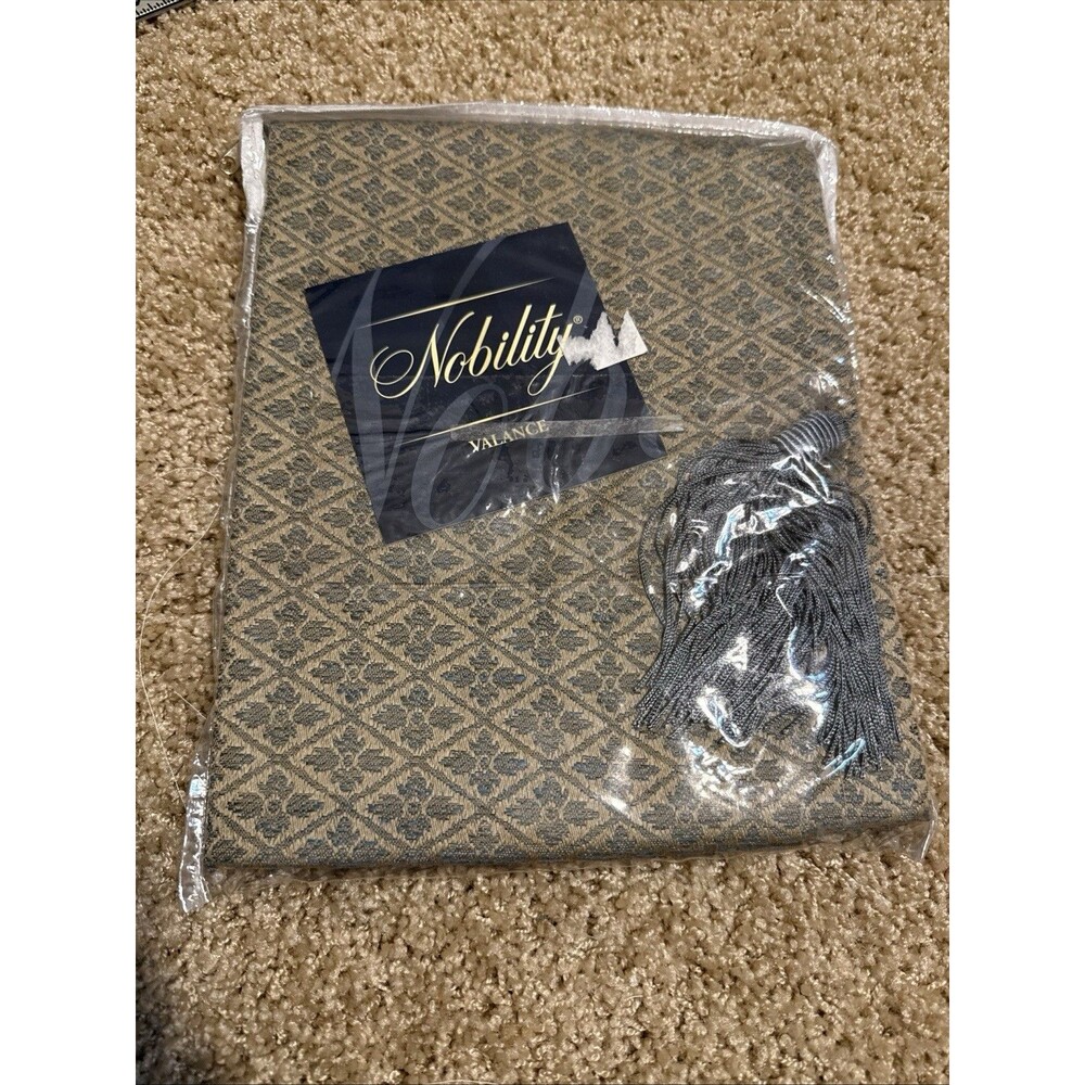 nobility marseille valance 52x26 including tassel blue taupe NIP